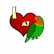 I Love my Fischer's Lovebird t-shirts by MenagerieMayhem I Love my Fischer's Lovebird t-shirts
