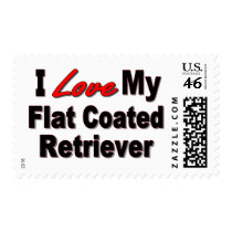 I Love My Flat Coated Retriever Dog Gifts Postage Stamp