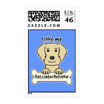 I Love My Flat-Coated Retriever Stamps