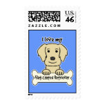 I Love My Flat-Coated Retriever postage