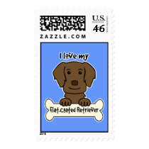 I Love My Flat-Coated Retriever Stamps