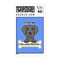 I Love My Flat-Coated Retriever Postage