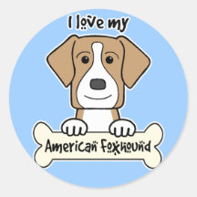 I Love My Foxhound Sticker