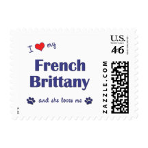 I Love My French Brittany (Female Dog) Stamp