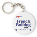 I Love My French Bulldog Mix (Male Dog) keychains