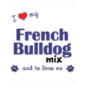 I Love My French Bulldog Mix (Male Dog) t-shirts