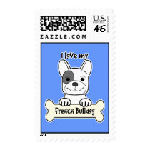 I Love My French Bulldog Postage Stamps