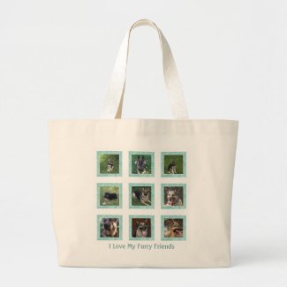 I Love My Furry Friend: Green Picture Collage Bag