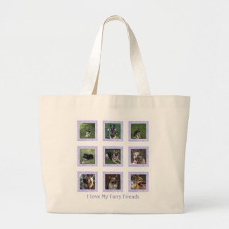 I Love My Furry Friend: Purple Picture Collage Bag