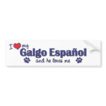 I Love My Galgo Espanol (Male Dog) bumper stickers