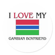 I Love My Gambian Boyfriend Round Stickers