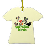 I Love My Garden Birds T-Shirt Ornament