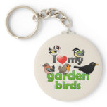 I Love My Garden Birds Basic Keychain