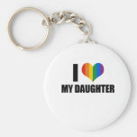I Love my gay daughter Keychains