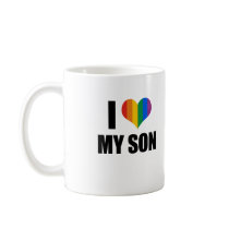 I Love my gay son mugs