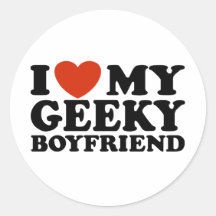 I Love My Geeky Boyfriend Stickers