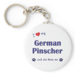 I Love My German Pinscher (Female Dog) Keychain