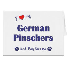 I Love My German Pinschers (Multiple Dogs) Card