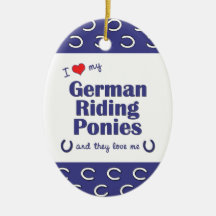 I Love My German Riding Ponies (Multiple Ponies) Christmas Ornaments