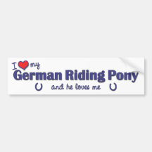 I Love My German Riding Pony (Male Pony) Bumper Stickers