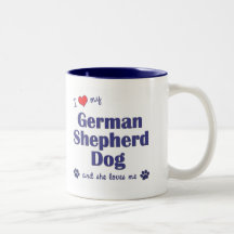 I Love My German Shepherd (Female Dog) Mugs