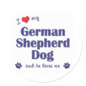 I Love My German Shepherd (Male Dog) stickers