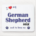I Love My German Shepherd Mix (Male Dog) mousepads