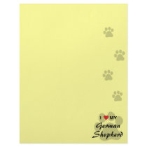 I Love My German Shepherd Pawprint Letterhead