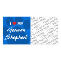 I Love My German Shepherd Pawprint Photo Card Template
