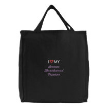 I Love My German Shorthaired Pointer Embroidered Tote Bags