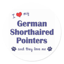 I Love My German Shorthaired Pointers (Multi Dogs) stickers