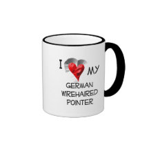 I Love My German Wirehaired Pointer Coffee Mugs