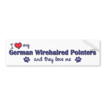 I Love My German Wirehaired Pointers (Multi Dogs) bumper stickers