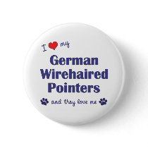 I Love My German Wirehaired Pointers (Multi Dogs) buttons