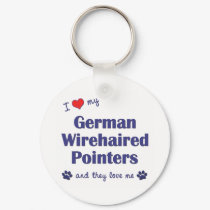 I Love My German Wirehaired Pointers (Multi Dogs) keychains