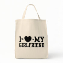 I Love My Girlfriend Canvas Bags