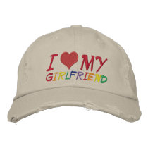 I Love My Girlfriend embroidered hats