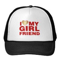 I Love MY Girlfriend Red Valentines Day Trucker Hats