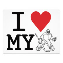 I Love My Goalie Party Invitations (hockey)