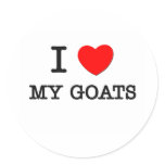 I Love My Goats Round Sticker