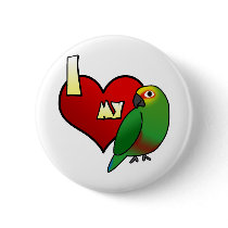 I Love my Golden Capped Conure buttons by MenagerieMayhem I Love my Golden Capped Conure buttons