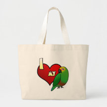I Love my Golden Capped Conure Canvas Bags