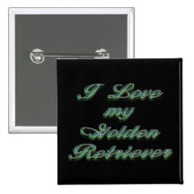 I Love my Golden Retriever 2 Pinback Button