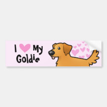 I Love My Golden Retriever Bumper Stickers