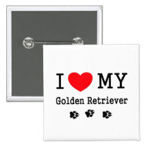 I Love My Golden Retriever Buttons