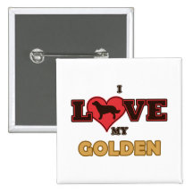 I Love My Golden Retriever Pin