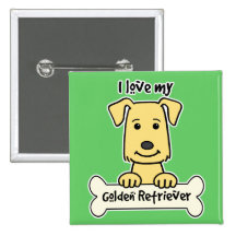 I Love My Golden Retriever Pins