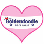 I Love My Goldendoodle (Male Dog) Photo Sculptures