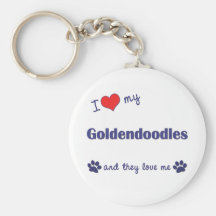 I Love My Goldendoodles (Multiple Dogs) Keychain