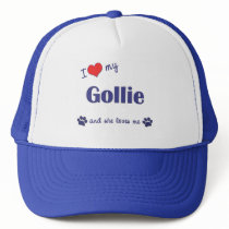 I Love My Gollie (Female Dog) hats